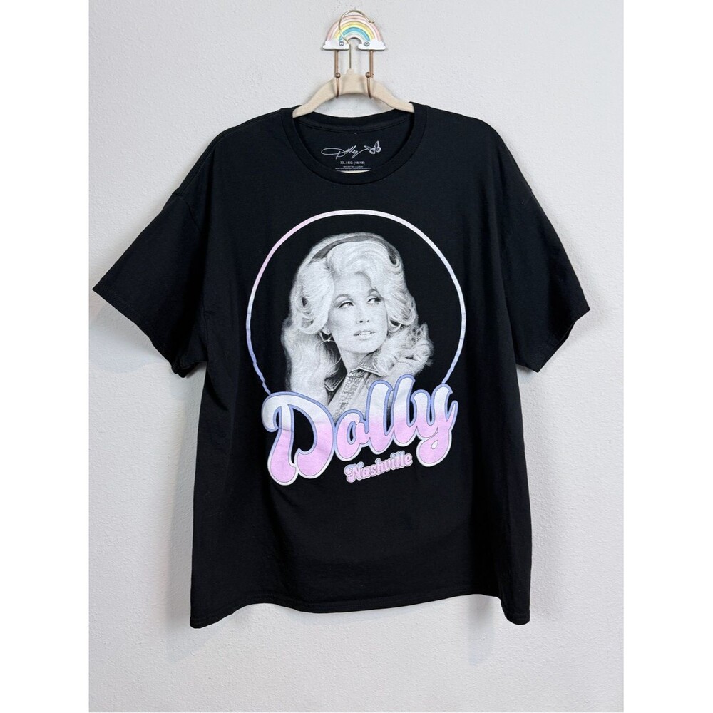 Dolly Parton Black Short Sleeve Graphic Portrait T-shirt XL